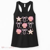 Summer Vibe Coquette Bow Pearl Clam Starfish Cotton Candy Women's Tank Top thumb 0