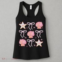 Summer Vibe Coquette Bow Pearl Clam Starfish Cotton Candy Women's Tank Top thumb 3