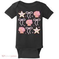 Summer Vibe Coquette Bow Pearl Clam Starfish Cotton Candy Baby Bodysuit thumb 0