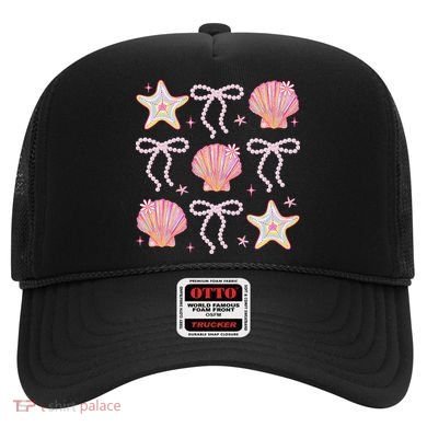Summer Vibe Coquette Bow Pearl Clam Starfish Cotton Candy Hat