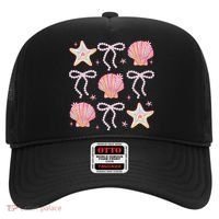 Summer Vibe Coquette Bow Pearl Clam Starfish Cotton Candy Hat thumb 0