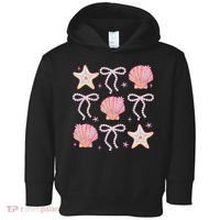 Summer Vibe Coquette Bow Pearl Clam Starfish Cotton Candy Toddler Hoodie thumb 0