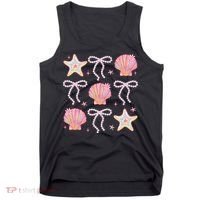 Summer Vibe Coquette Bow Pearl Clam Starfish Cotton Candy Tank Top thumb 0
