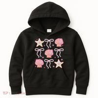 Summer Vibe Coquette Bow Pearl Clam Starfish Cotton Candy Kids Hoodie thumb 0