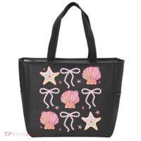 Summer Vibe Coquette Bow Pearl Clam Starfish Cotton Candy Tote Bag thumb 0