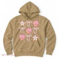 Summer Vibe Coquette Bow Pearl Clam Starfish Cotton Candy Hoodie thumb 0