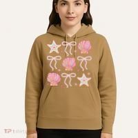 Summer Vibe Coquette Bow Pearl Clam Starfish Cotton Candy Hoodie thumb 5