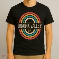 Sonoma Valley California Vintage Ca Retro Home State T-Shirt thumb 3