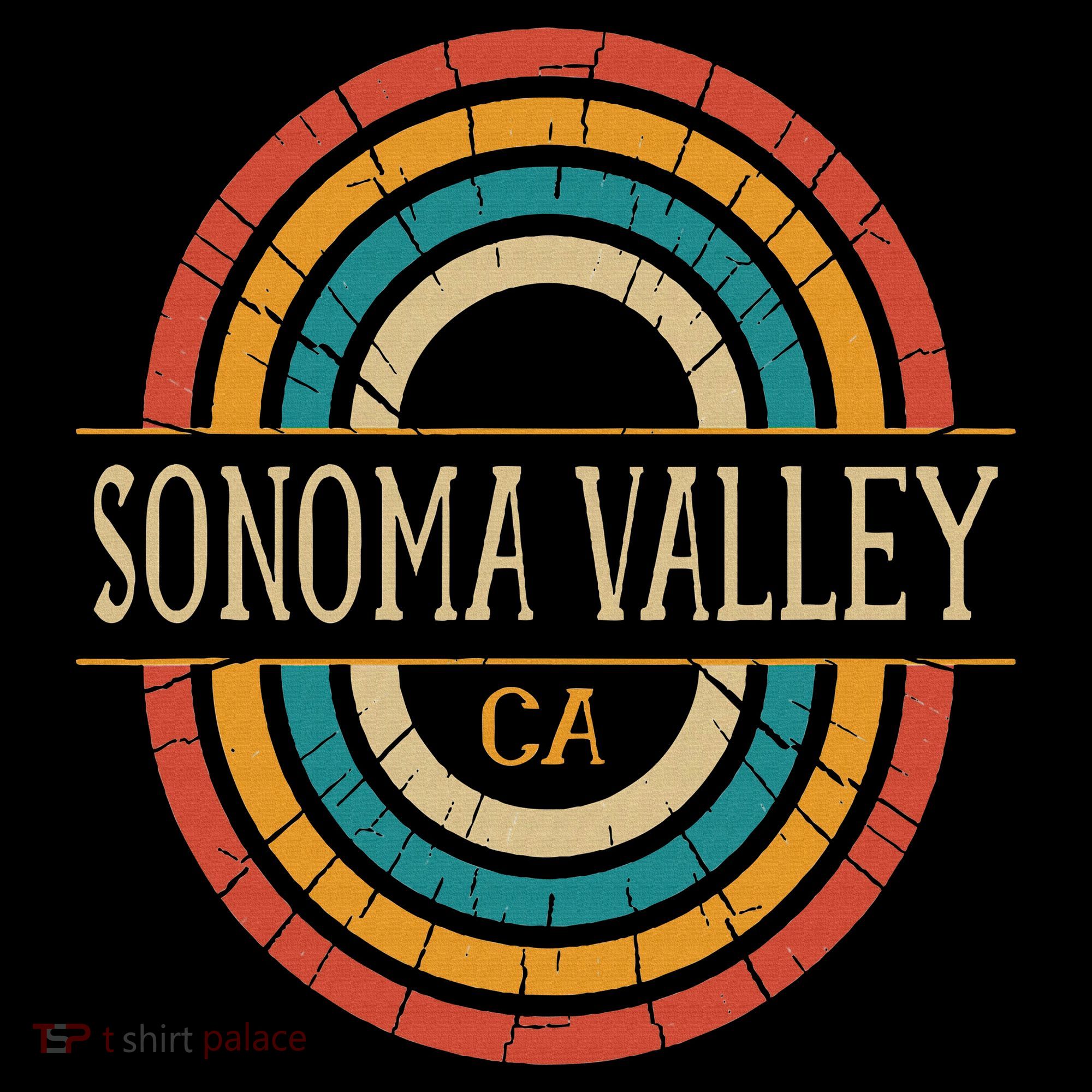 Sonoma Valley California Vintage Ca Retro Home State T-Shirt