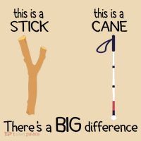Stick Vs Cane TVI White Cane Awareness Blind Tote Bag thumb 4
