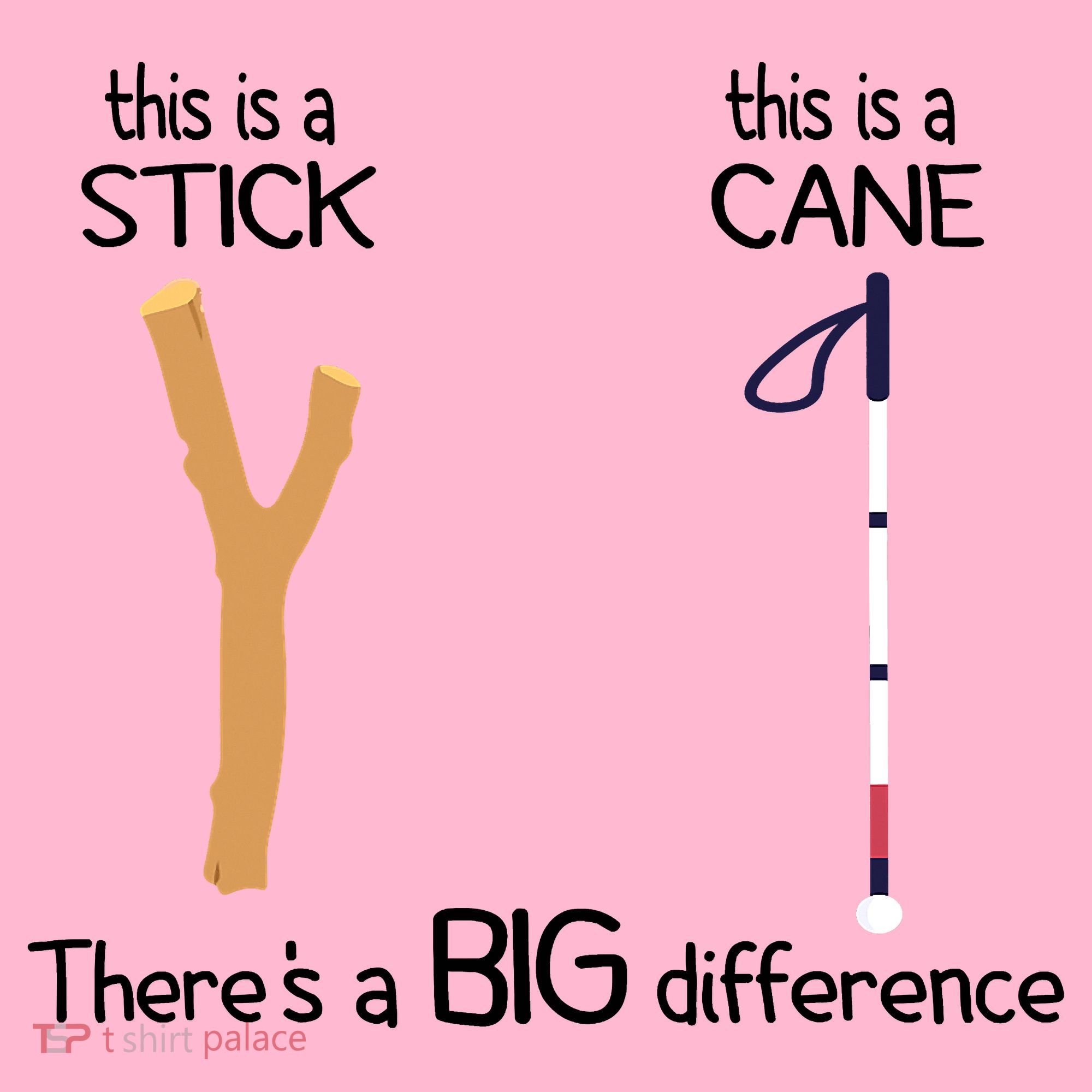 Stick Vs Cane TVI White Cane Awareness Blind Coaster