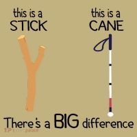 Stick Vs Cane TVI White Cane Awareness Blind Hoodie thumb 7