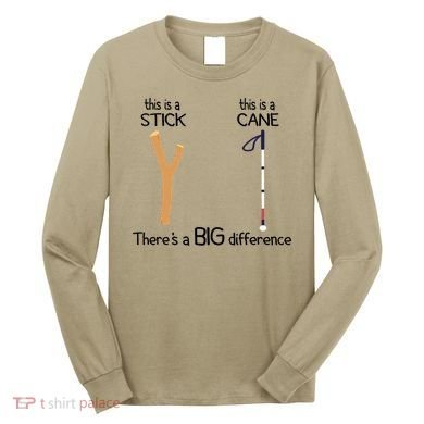 Stick Vs Cane TVI White Cane Awareness Blind Long Sleeve Shirt