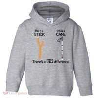 Stick Vs Cane TVI White Cane Awareness Blind Toddler Hoodie thumb 0