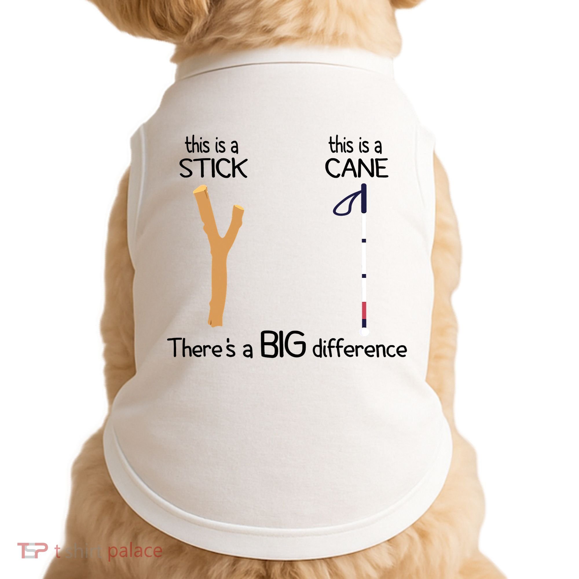 Stick Vs Cane TVI White Cane Awareness Blind Doggie Tank