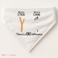 Stick Vs Cane TVI White Cane Awareness Blind USA-Made Doggie Bandana thumb 0