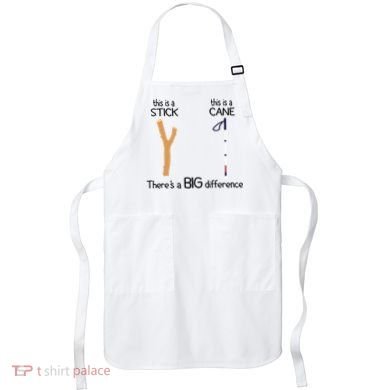 Stick Vs Cane TVI White Cane Awareness Blind Apron