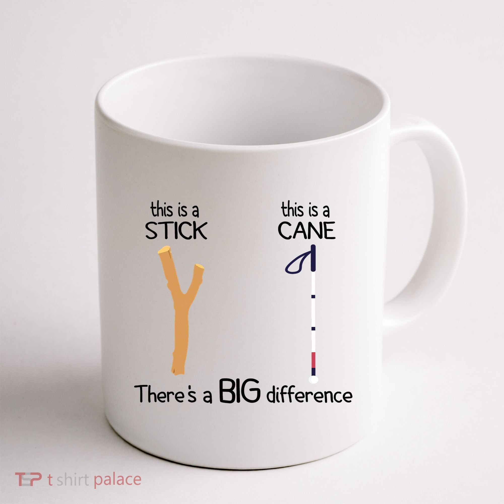 Stick Vs Cane TVI White Cane Awareness Blind Coffee Mug