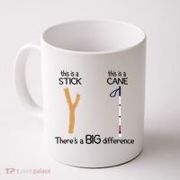 Stick Vs Cane TVI White Cane Awareness Blind Coffee Mug thumb 0