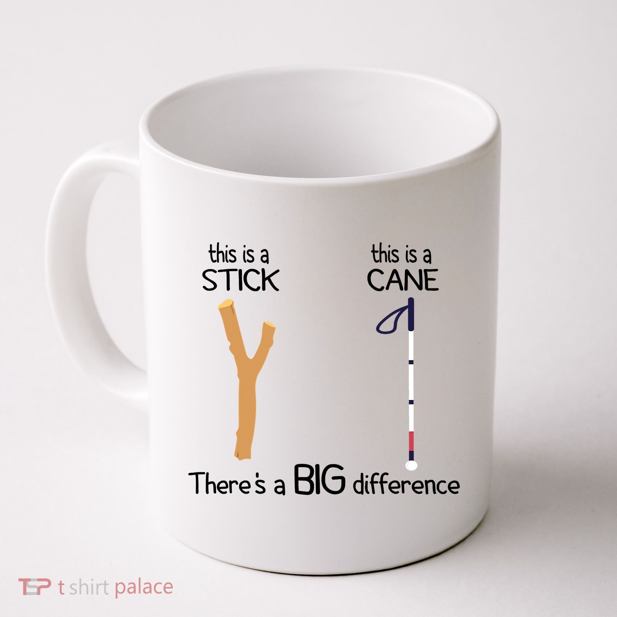 Stick Vs Cane TVI White Cane Awareness Blind Coffee Mug