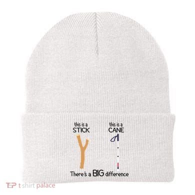 Stick Vs Cane TVI White Cane Awareness Blind Beanie