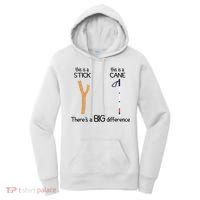 Stick Vs Cane TVI White Cane Awareness Blind Women's Hoodie thumb 0