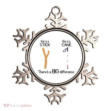 Stick Vs Cane TVI White Cane Awareness Blind Ornament