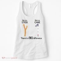 Stick Vs Cane TVI White Cane Awareness Blind Women's Tank Top thumb 0