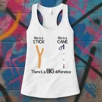 Stick Vs Cane TVI White Cane Awareness Blind Women's Tank Top thumb 3