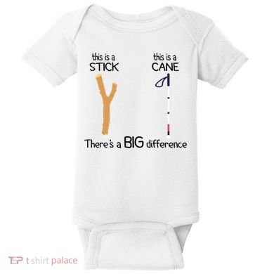 Stick Vs Cane TVI White Cane Awareness Blind Baby Bodysuit