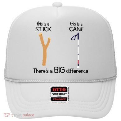 Stick Vs Cane TVI White Cane Awareness Blind Hat