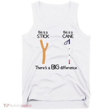 Stick Vs Cane TVI White Cane Awareness Blind Tank Top
