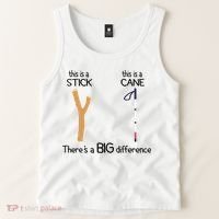 Stick Vs Cane TVI White Cane Awareness Blind Tank Top thumb 2