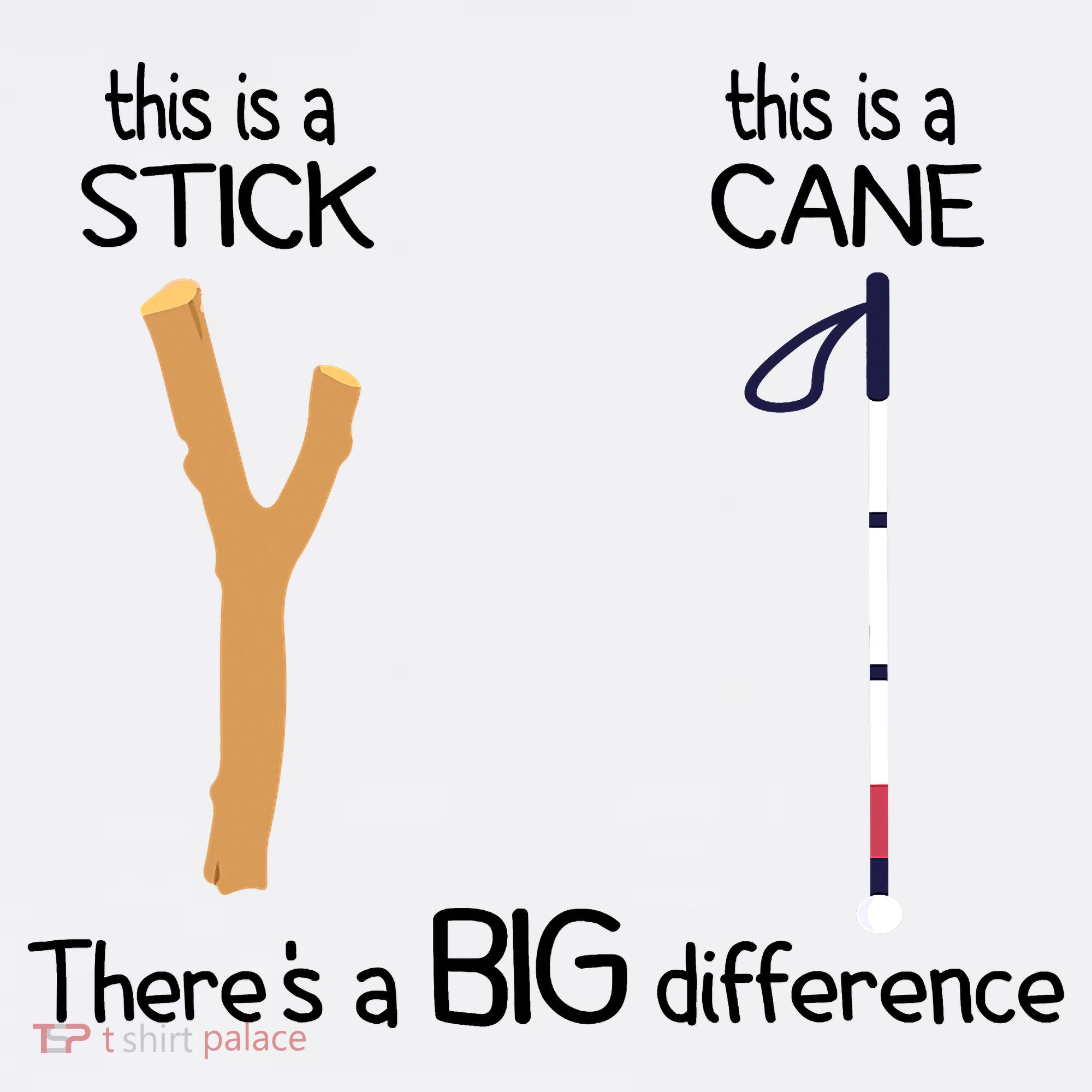 Stick Vs Cane TVI White Cane Awareness Blind Tank Top