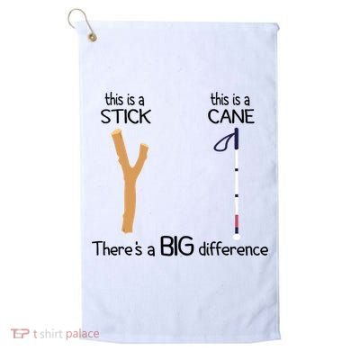 Stick Vs Cane TVI White Cane Awareness Blind Golf Towel