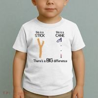 Stick Vs Cane TVI White Cane Awareness Blind Toddler T-Shirt thumb 2