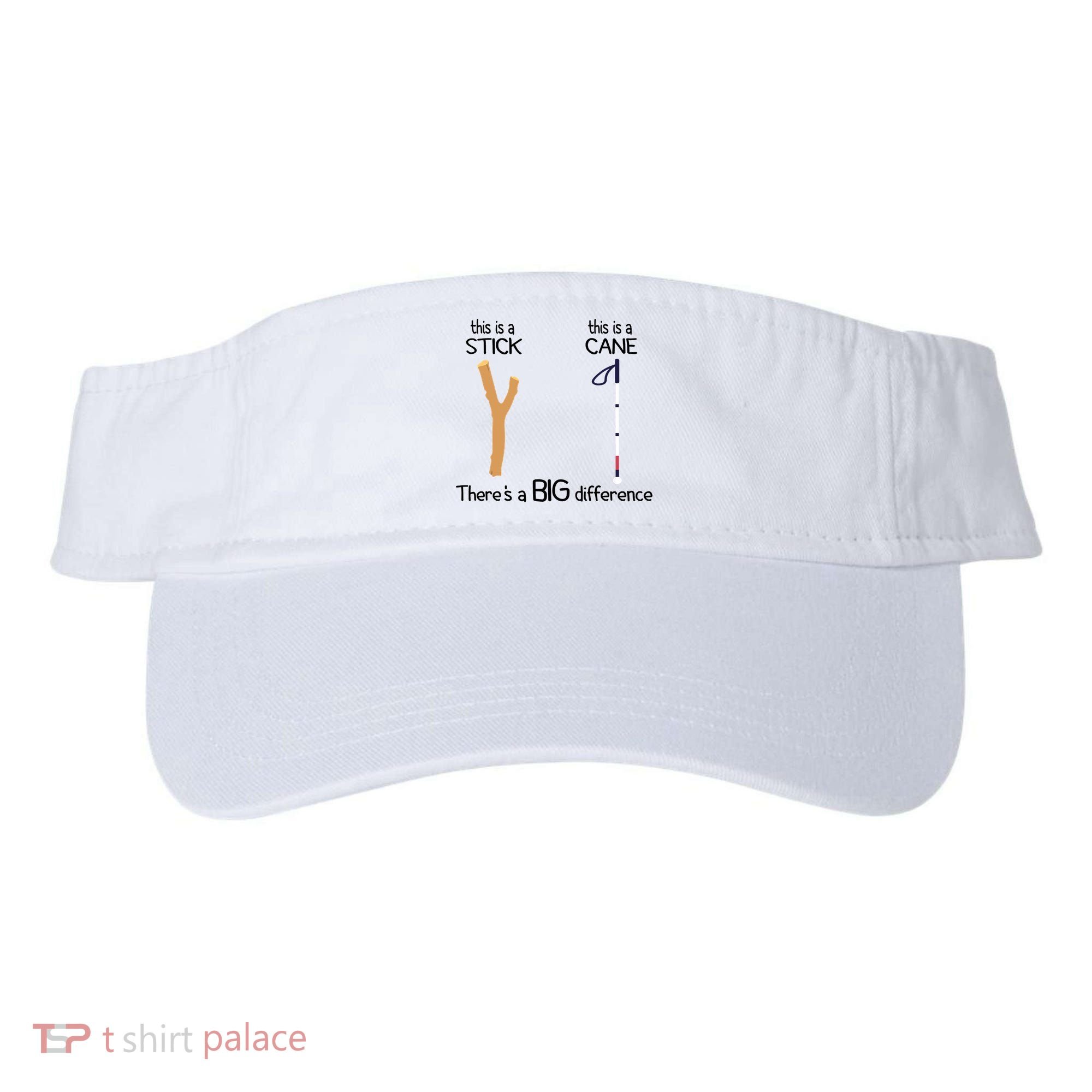 Stick Vs Cane TVI White Cane Awareness Blind Visor