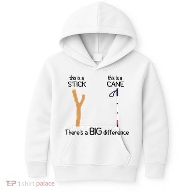 Stick Vs Cane TVI White Cane Awareness Blind Kids Hoodie