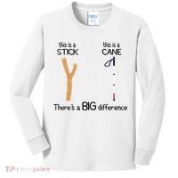 Stick Vs Cane TVI White Cane Awareness Blind Kids Long Sleeve Shirt thumb 0