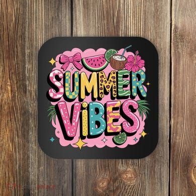 Summer Vibes Couqette Bow Melon Coaster