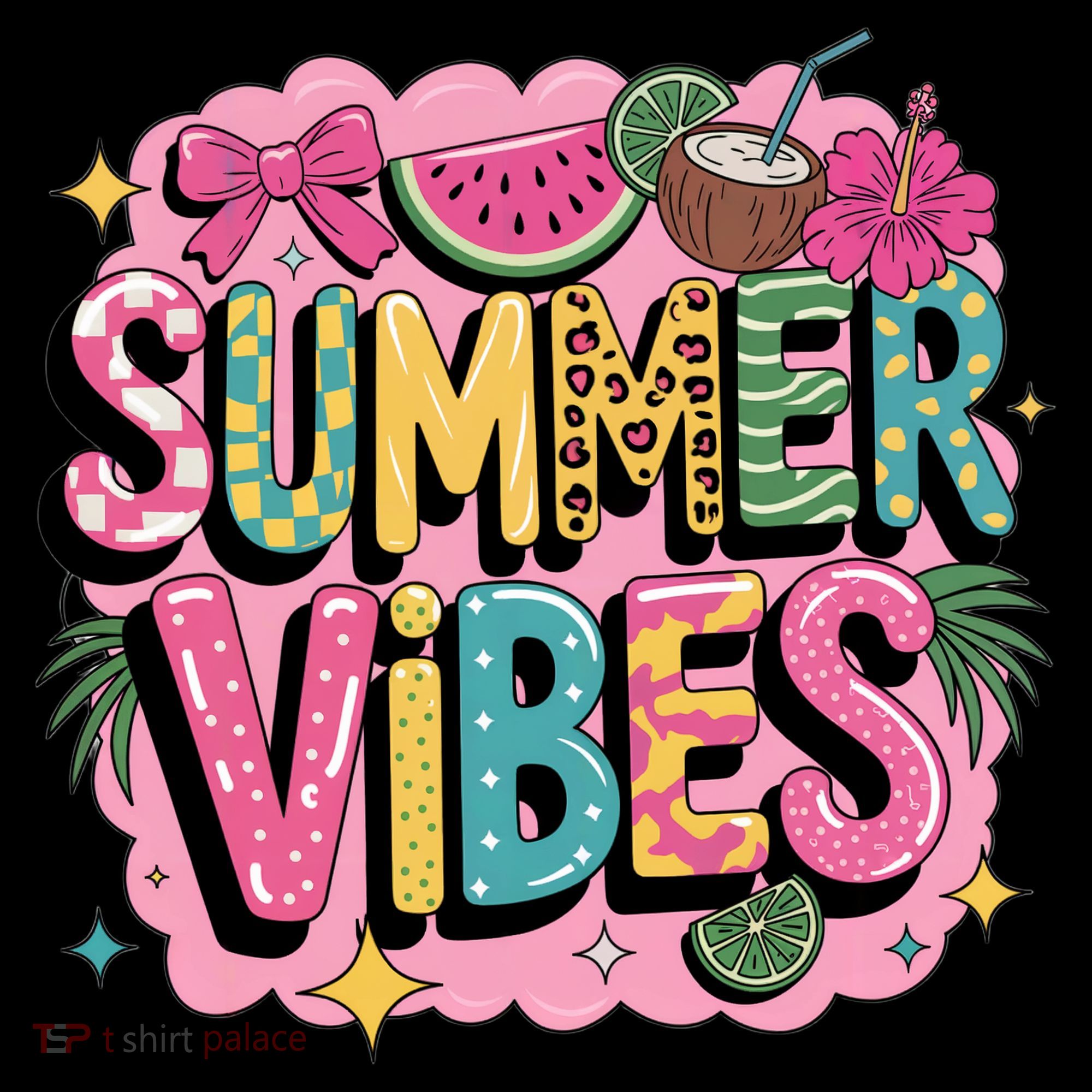 Summer Vibes Couqette Bow Melon Tote Bag