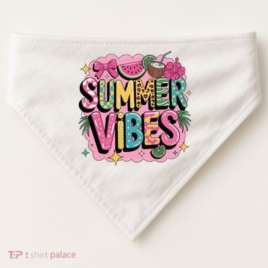Summer Vibes Couqette Bow Melon USA-Made Doggie Bandana
