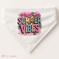 Summer Vibes Couqette Bow Melon USA-Made Doggie Bandana thumb 0