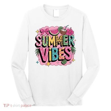 Summer Vibes Couqette Bow Melon Long Sleeve Shirt