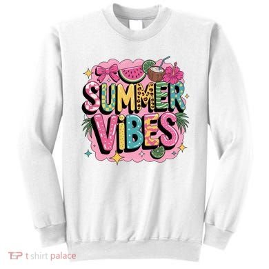 Summer Vibes Couqette Bow Melon Sweatshirt