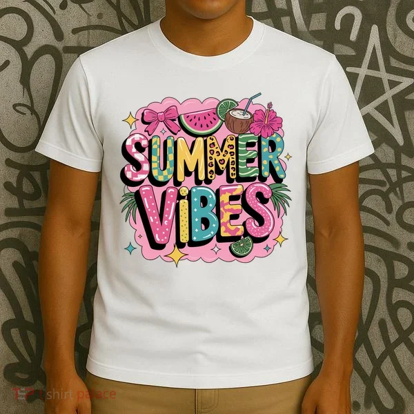 Summer Vibes Couqette Bow Melon T-Shirt