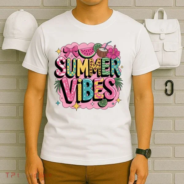 Summer Vibes Couqette Bow Melon T-Shirt