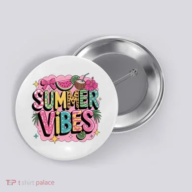 Summer Vibes Couqette Bow Melon Button