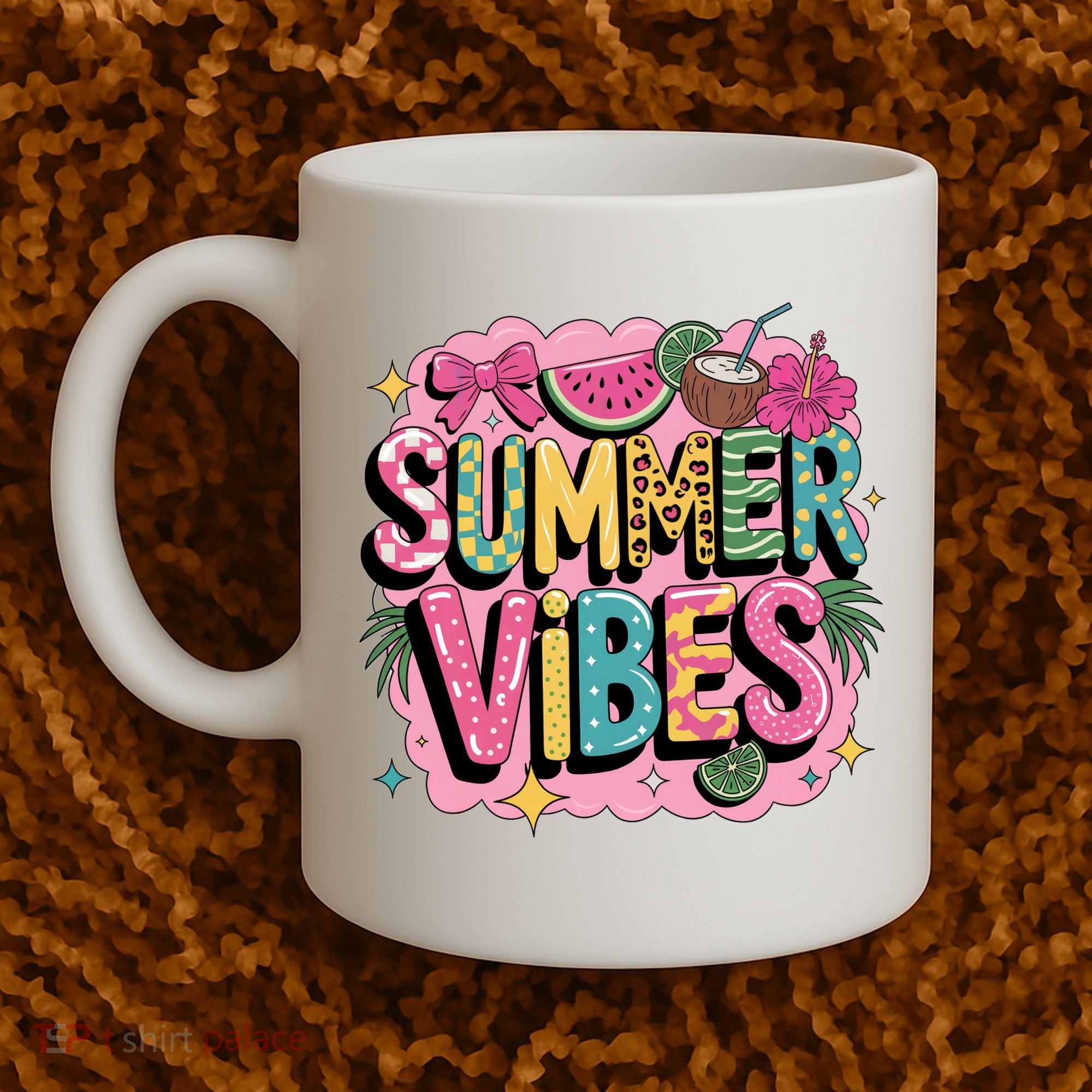 Summer Vibes Couqette Bow Melon Coffee Mug