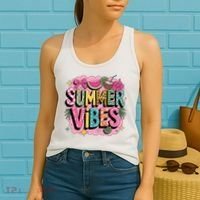 Summer Vibes Couqette Bow Melon Women's Tank Top thumb 2